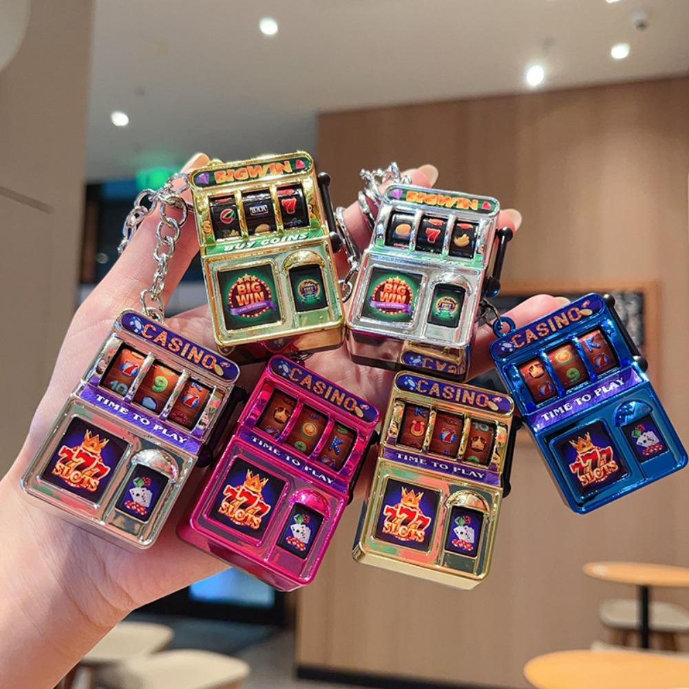 Fruit Slot Machine - ファッションスロットマシンキーホルダーミニラッキージャックポットフルーツスロットペンダントノベルティクリエイティブバッグチャームカーキーリング面白いバッグデコレーションギフト