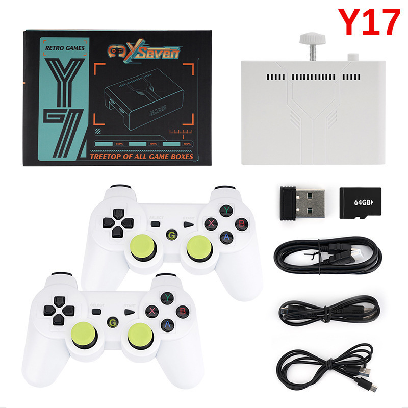 Arcade X - ベストセラーY7 TVゲームコンソール デュアルシステムセットトップボックス 64GB TFカード デュアルワイヤレス充電ゲームパッド