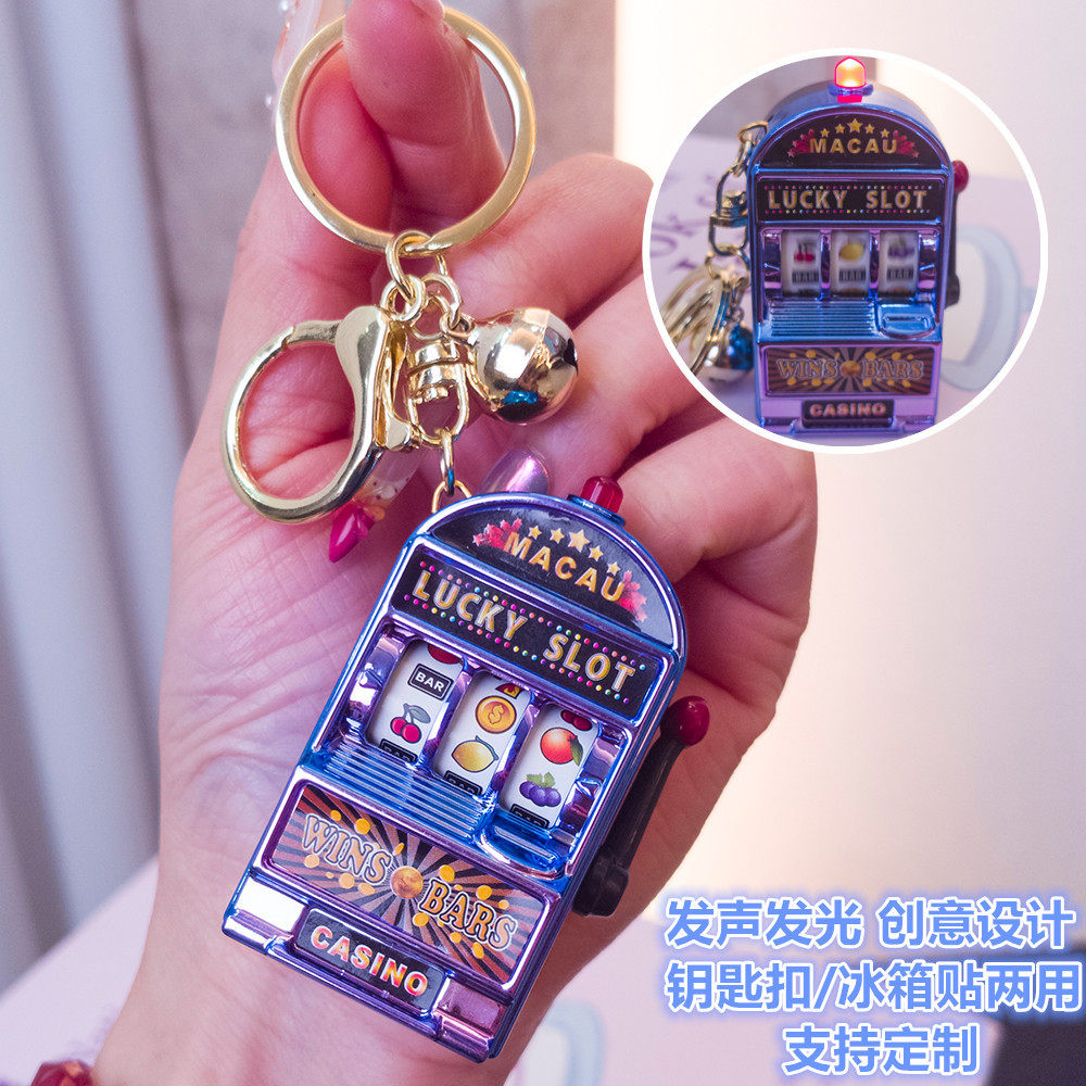 ミニフルーツラッキースロットマシンキーホルダー、音と光付き、 - Fruit Slot Machine のレビューと価格